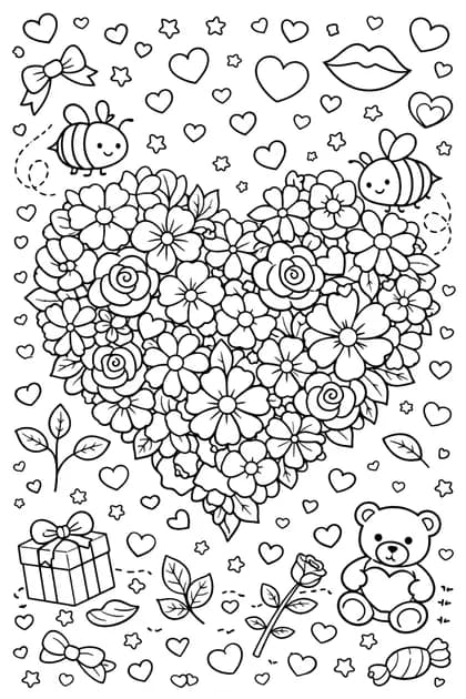 Vday 15 free printable coloring page